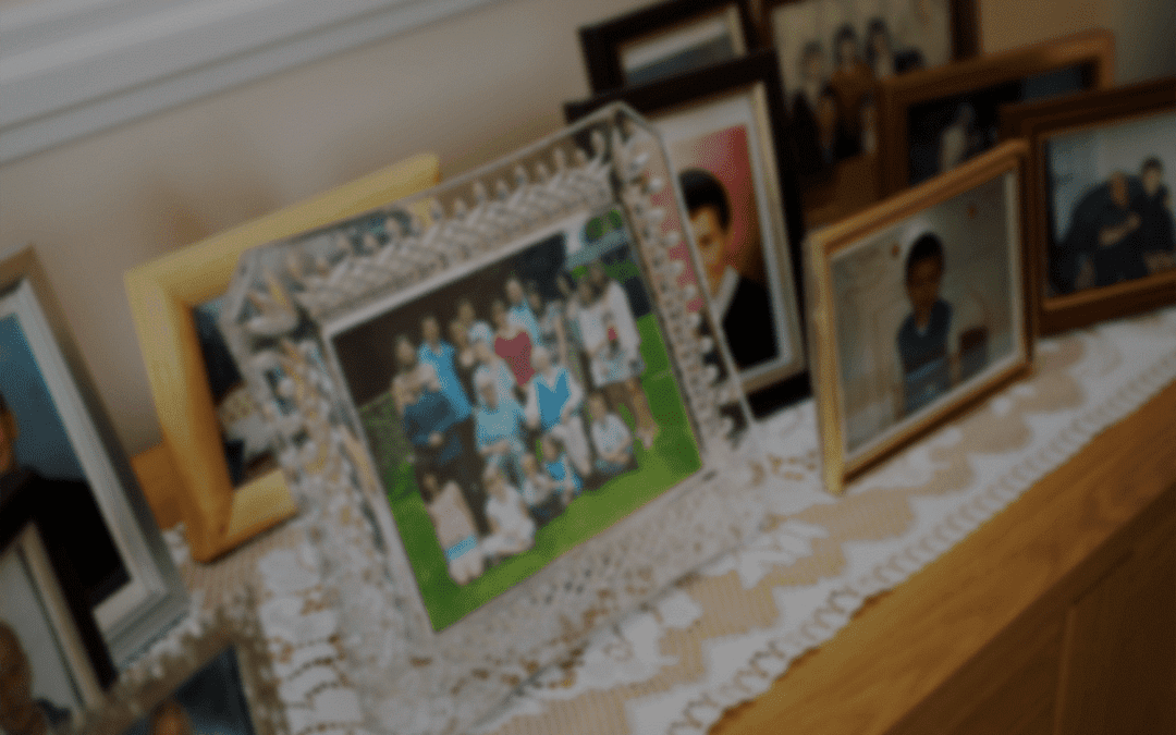 Picture frames on table