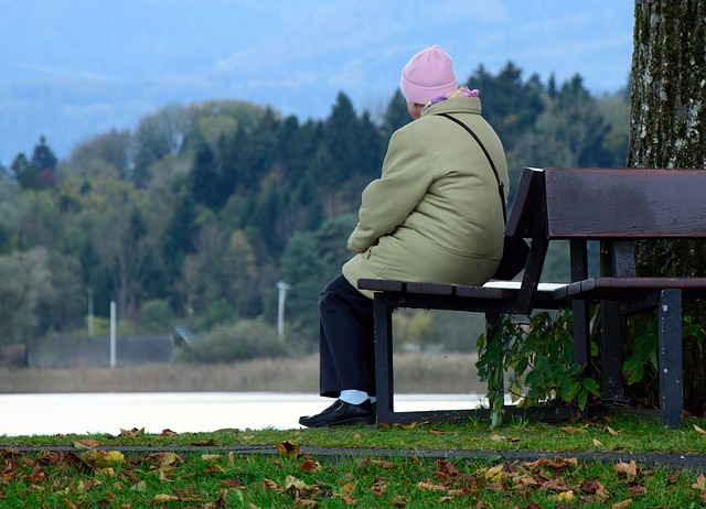 Elderly Sitting Lonely at the Park